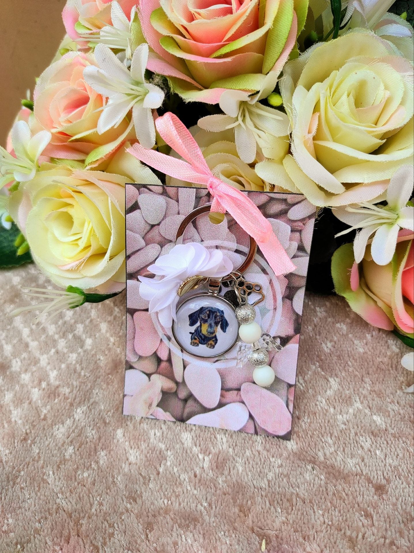 Tacskó kutyás ásvány kulcstartó